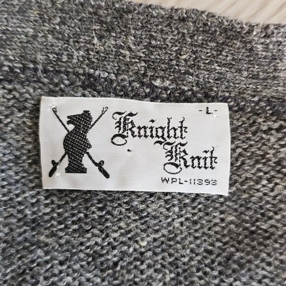 Knight Knit Shetland Wool Blend Cardigan Sweater Large - Picture 7 of 9